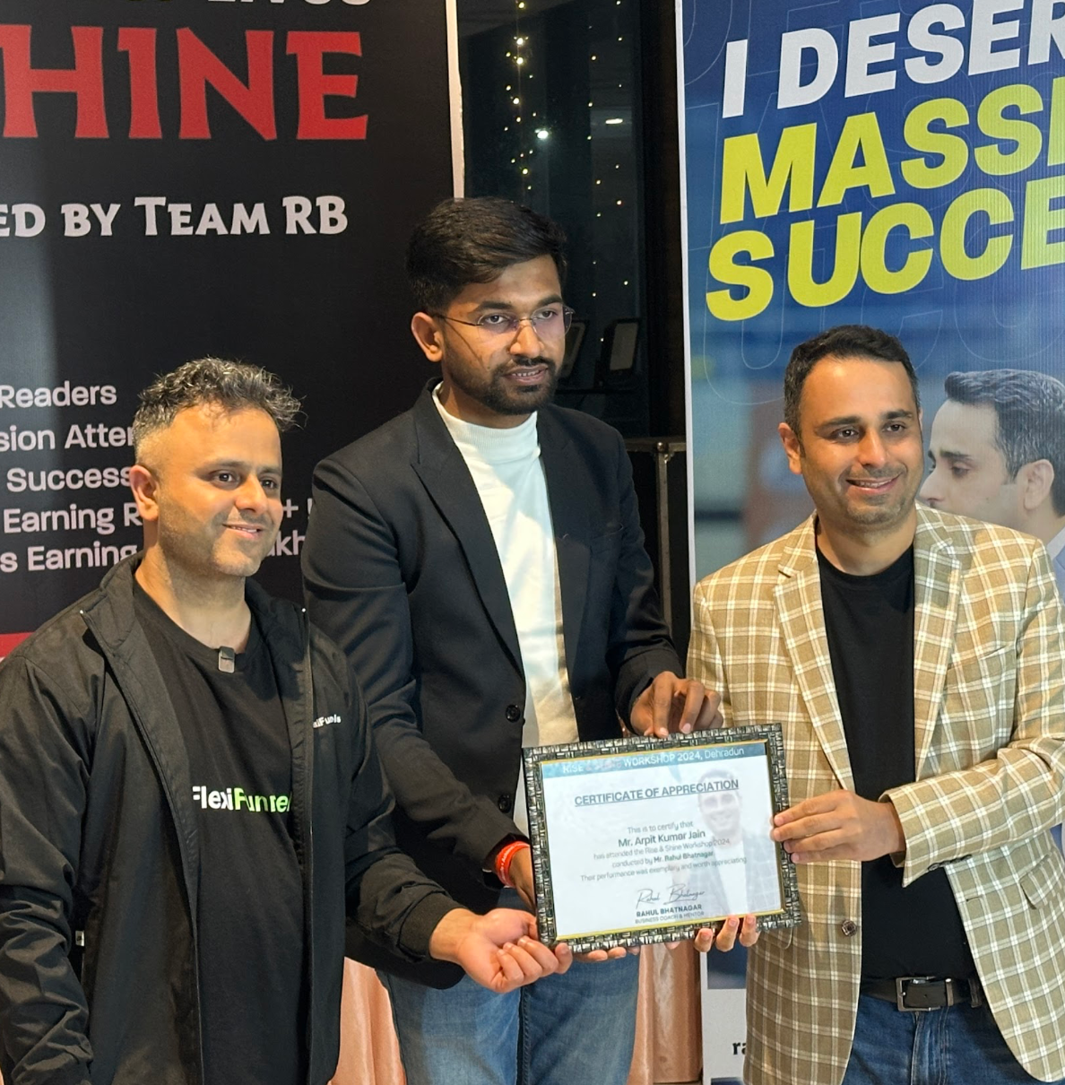Yuvau founder at a professional recognition event